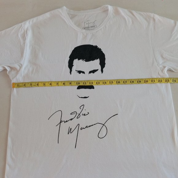 Freddie Mercury Queen signature  white T-shirt - Picture 5 of 7